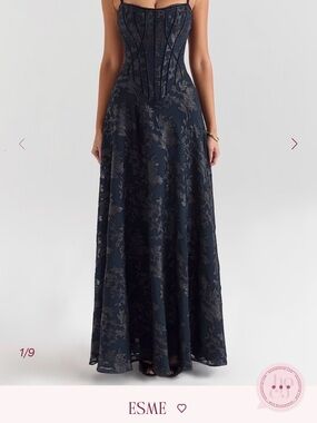 House of CB Navy Blue/ Black Dress with Satin Strap Detail